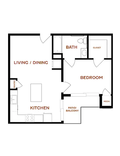 Floor plan 1B1B-720A