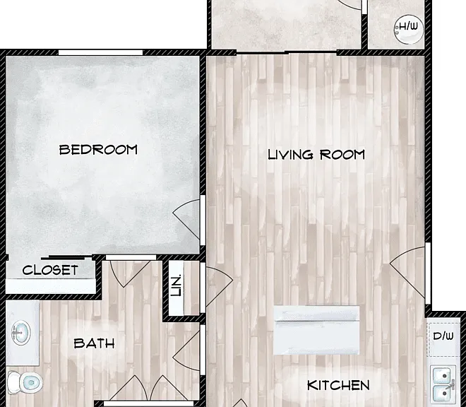 1x1A - BRAND NEW Floorplan Diagram