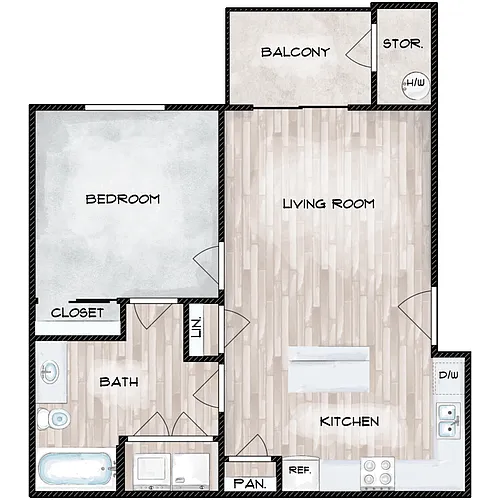 Floor plan 1x1A - BRAND NEW