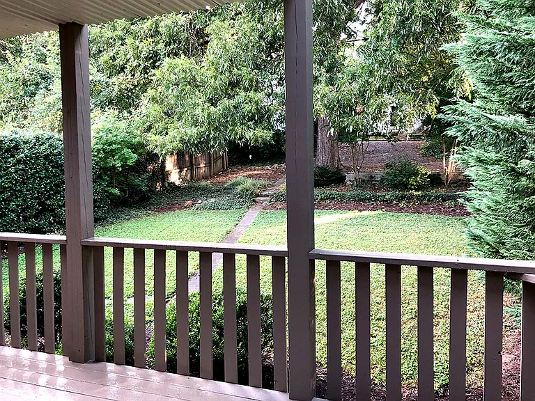 View from private deck onto back yard