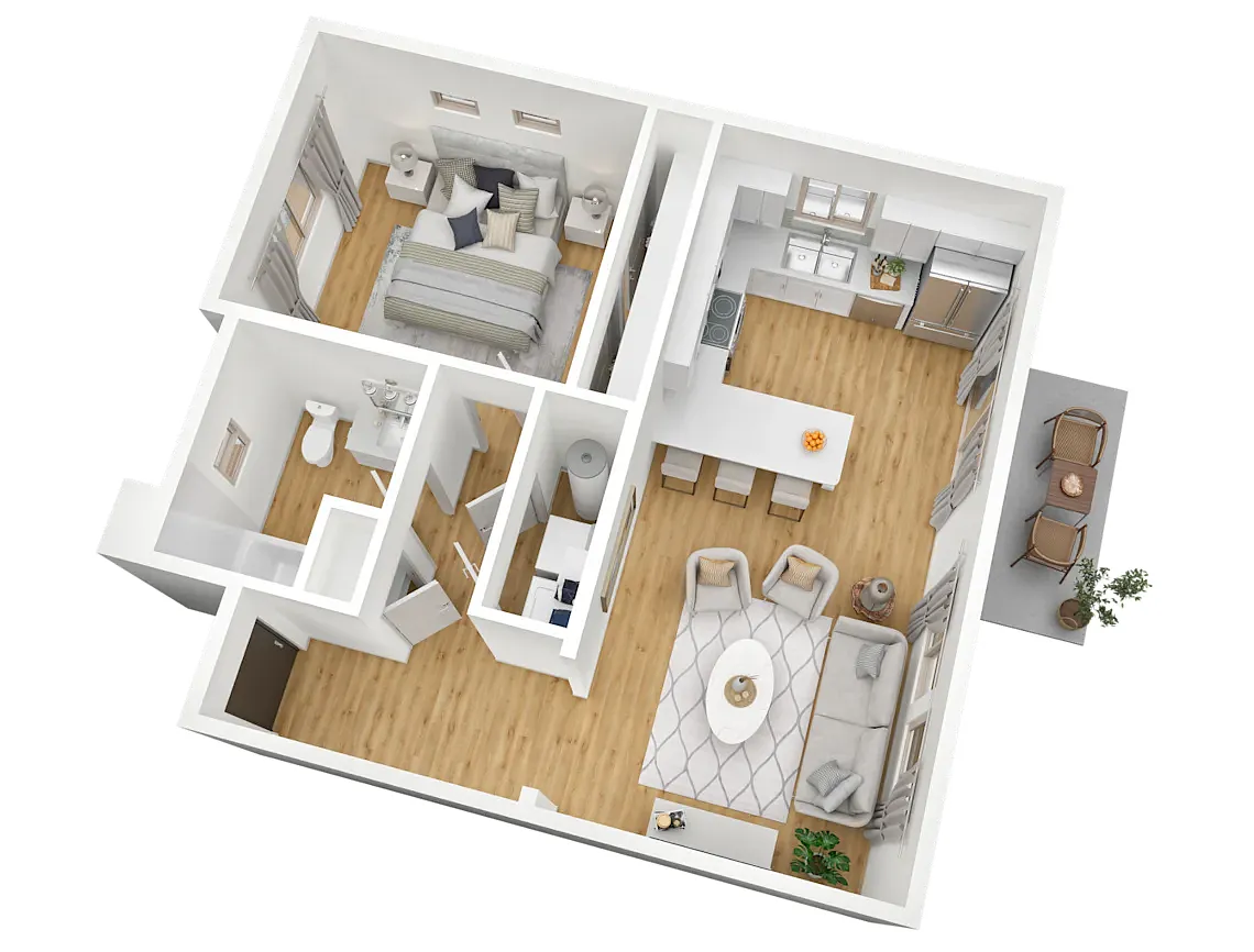 Floor plan One Bedroom One Bath