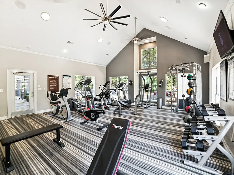 Fitness center with cardio equipment & free weights