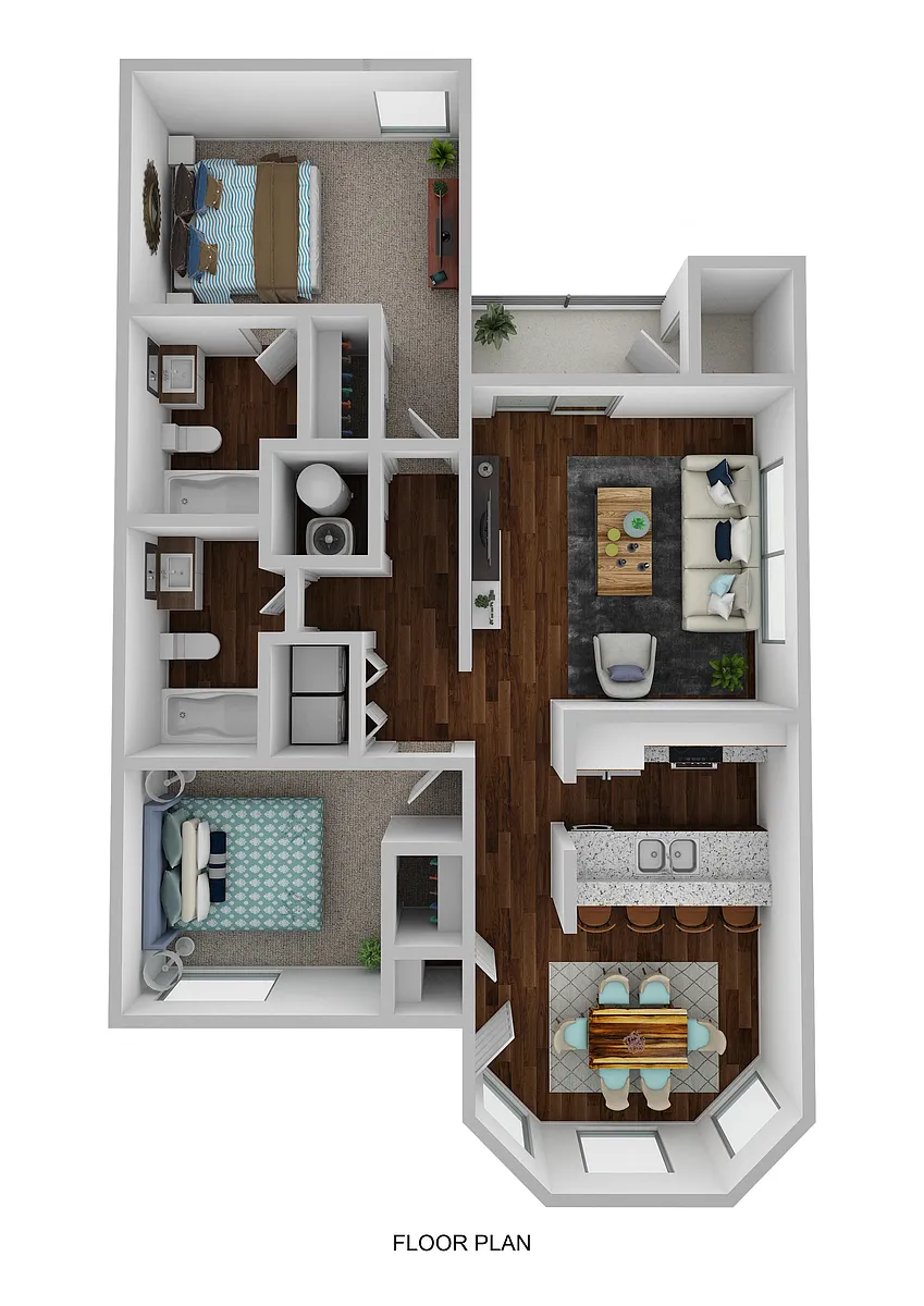 Floor plan 2 Bedroom 2 Bath