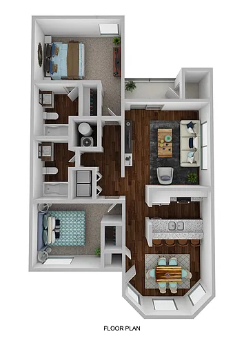 Floor plan 2 Bedroom 2 Bath