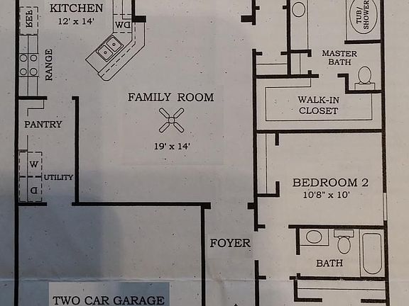 Layout of house with room dimensions.