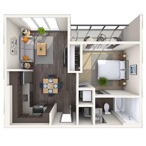 Floor plan Studio 0x1 543 SF