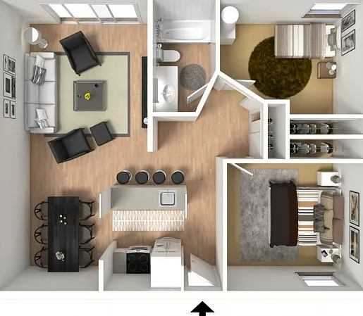 2 bedroom, 1 bathroom large 2 bedroom, 1 bathroom large