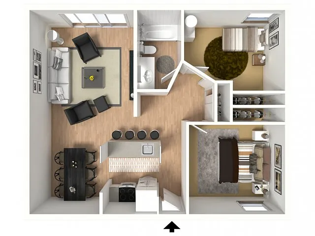 Floor plan Large 2-Bedroom Apartment