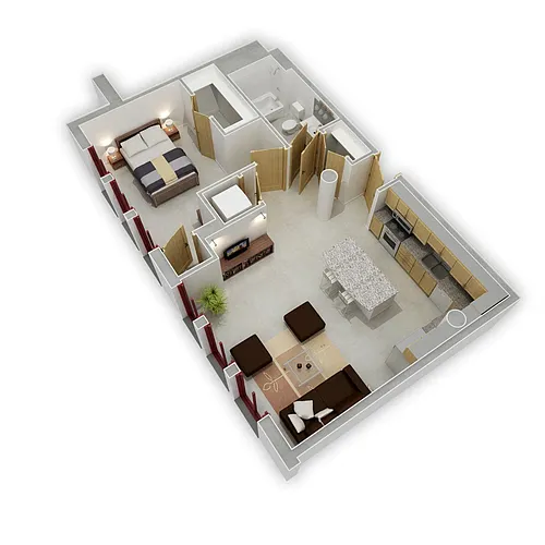 Floor plan One Bedroom B