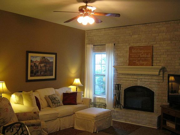 Great Room with wood burning fireplace