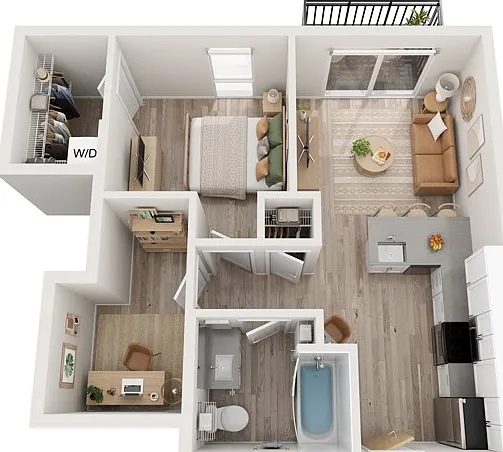 Plan B2 | 1 bedroom + den, 1 bathroom Plan B2 | 1 bedroom + den, 1 bathroom