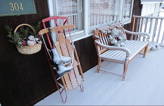 front porch in winter