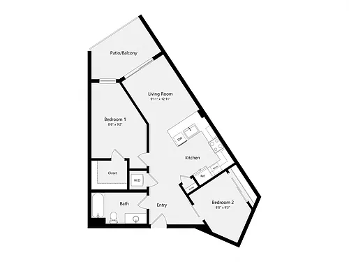 Floor plan Urban Two Bedroom C04A