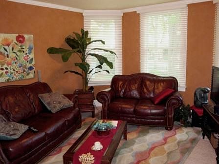 Living room with bay window