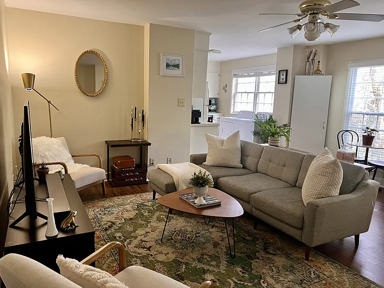 Living Room - looking towards Kitchen of 1023 Bond St apartment