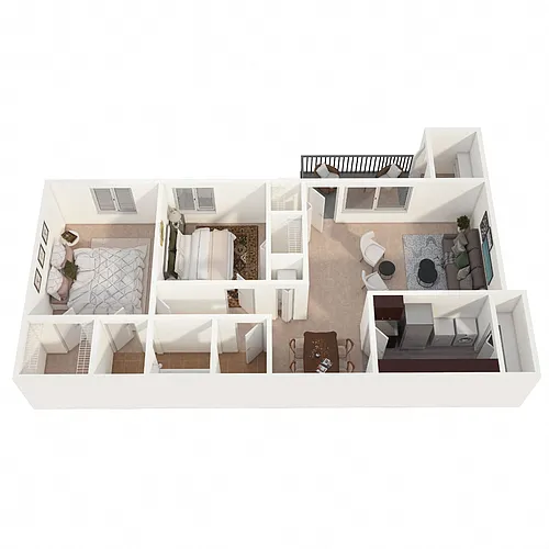 Floor plan 2 Bedroom Deluxe