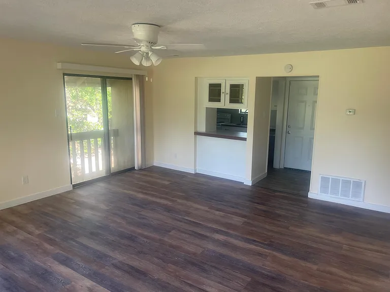 Dining nook w led ceiling light and side covered balcony/patio