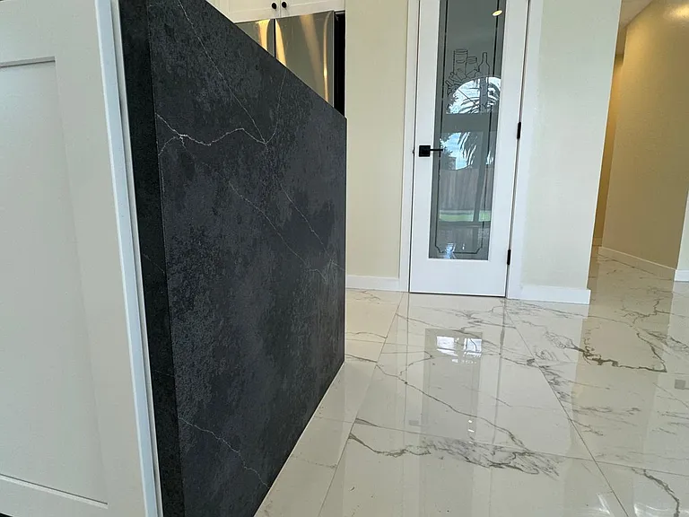 waterfall details for quartz countertops.