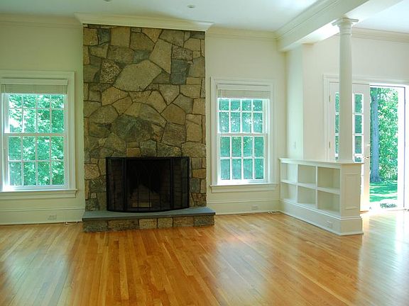 Family Room with Stone Fireplace