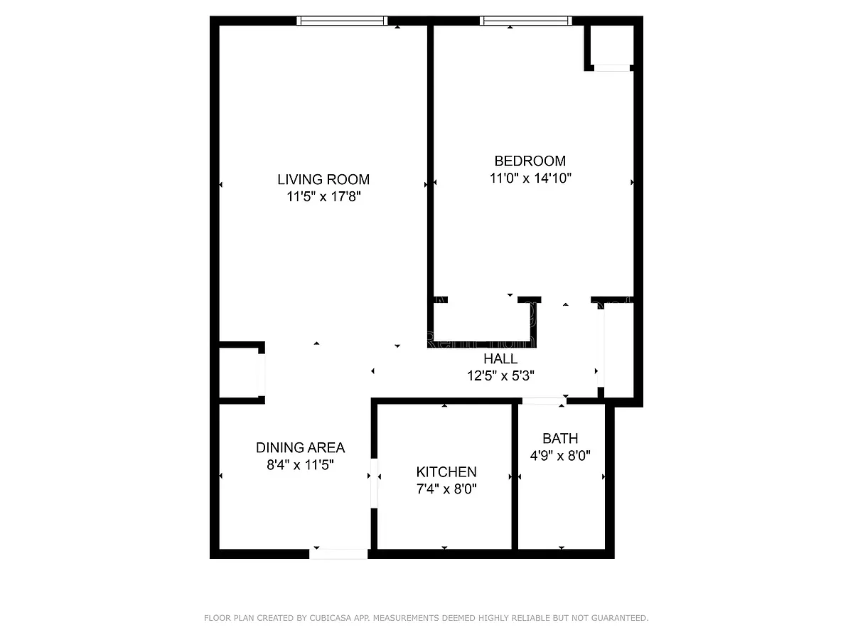 Floor plan 1 Bedroom 1 Bath