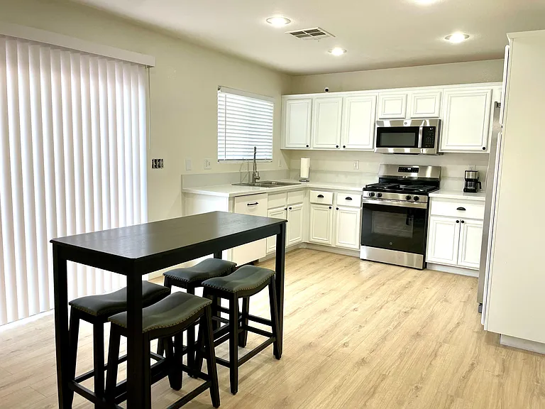 Modern kitchen with easy seating
