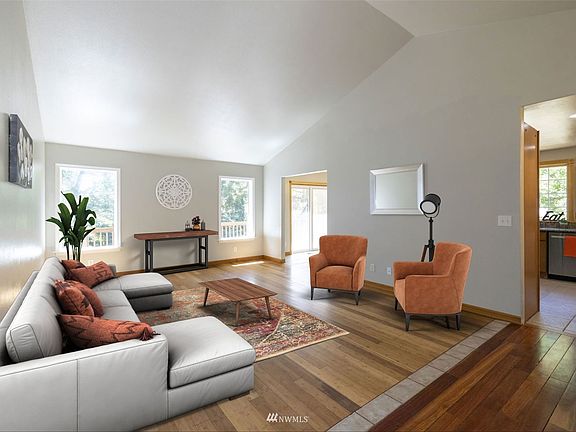 Virtual staging in living room beautiful bamboo floor>