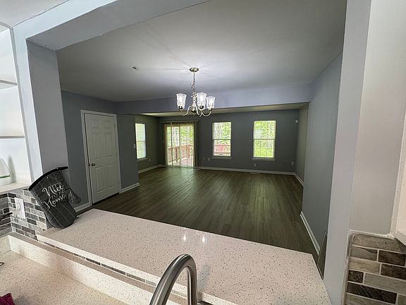 View from kitchen to open area.