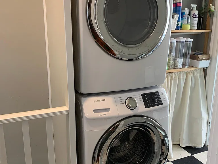 Full stacked washer and dryer