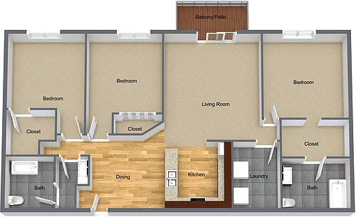 Floor plan Three Bedroom
