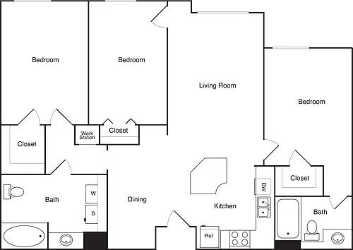 Floor plan 3A - no balcony