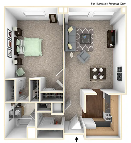 Floor plan 1Bedroom 1Bathroom