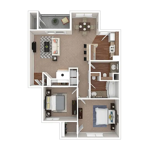 Floor plan Two Bedroom One And Half Bath
