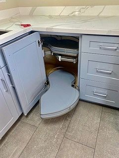New Kitchen cabinets with corner pull out. Ample storage with all new kitchen cabinets - all with soft close.