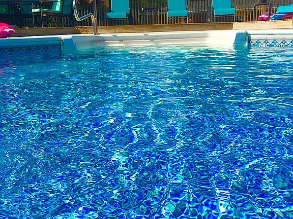 Sparkling inground pool