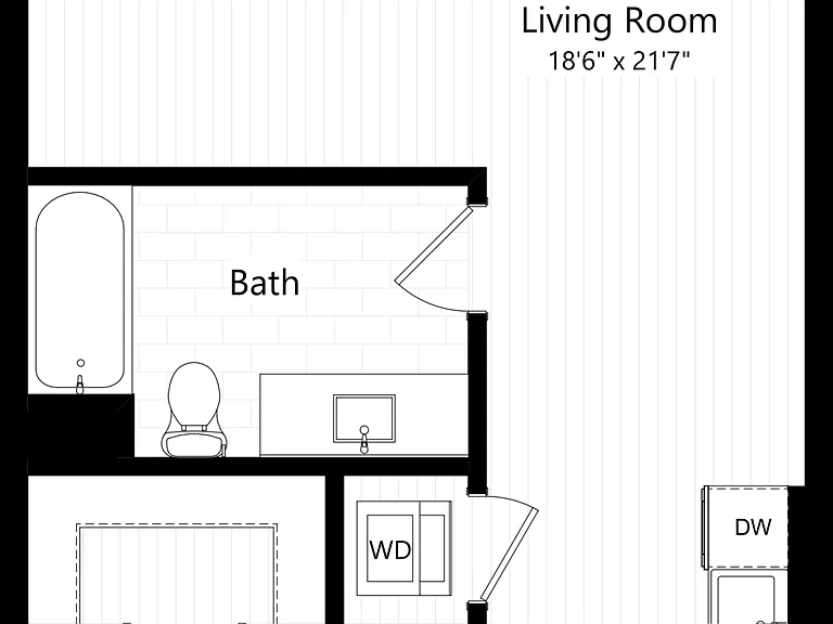 B - 1x1 floor plan The Charlie Santa Monica