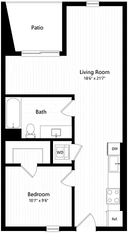 Floor plan B - 1X1