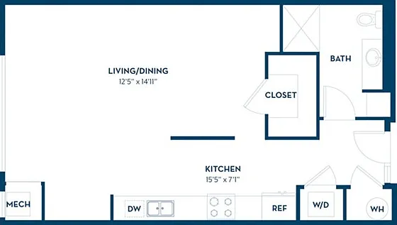 Studio | 1 Bath | 640 SF Studio | 1 Bath | 640 SF
