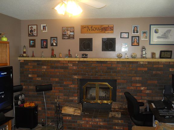 Feature wall and fireplace 