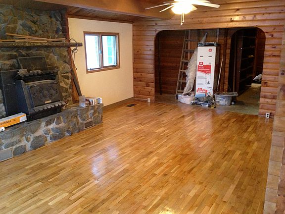Real stone fireplace, oak 