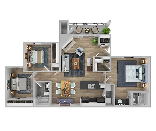 Floor plan 3 Bedroom 2 Bathroom