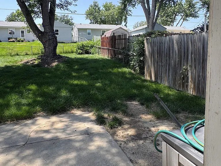 Fully fenced backyard