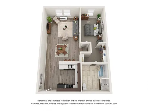 Floor plan 1X1 L