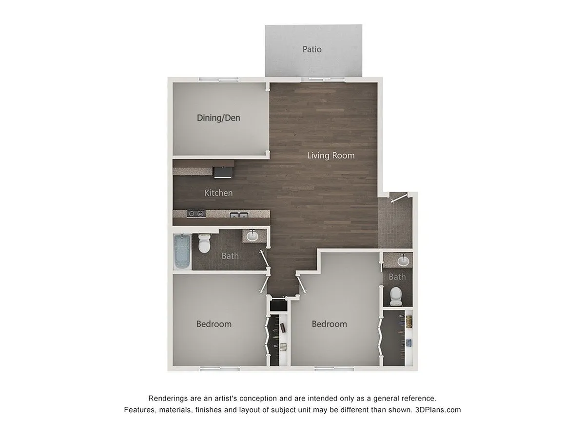 Floor plan 2x1.5B - Palatine