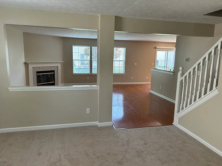 Open floorplan with family room and dining area