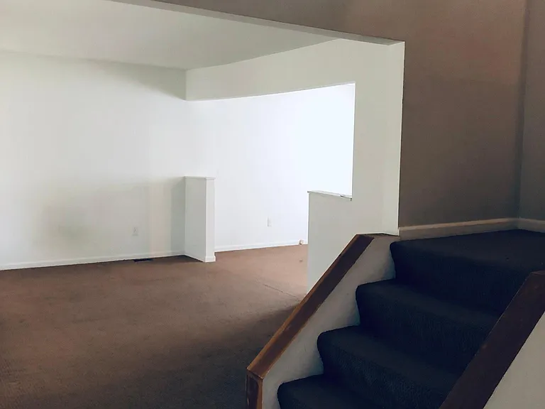 Entry, living room, dining