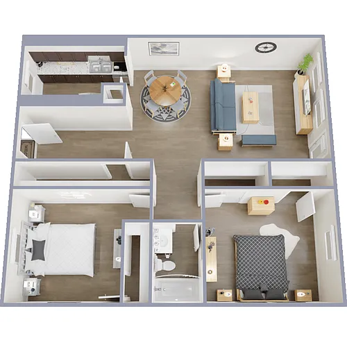Floor plan 2 Bed 1 Bath