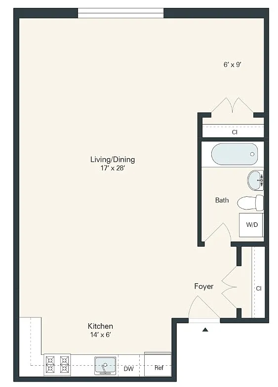 Floor plan The Prestige (Studio)