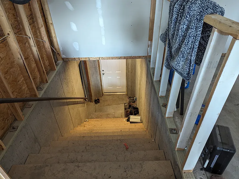 Garage stairs to unit