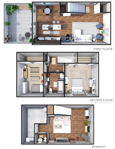 Floor plan 2 Bedroom Townhome
