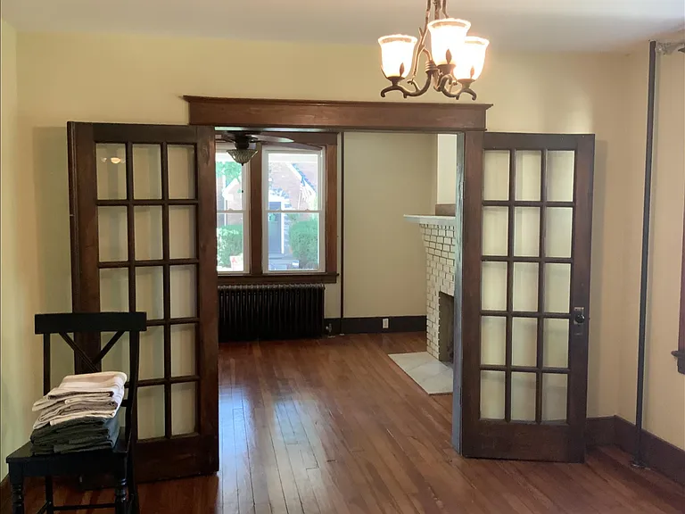 Dining room with cool doors
